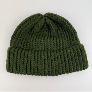 Handmade In USA Women's OSFM Hand Knit Beanie Winter Hat Cap Ribbed Cuffed NEW!